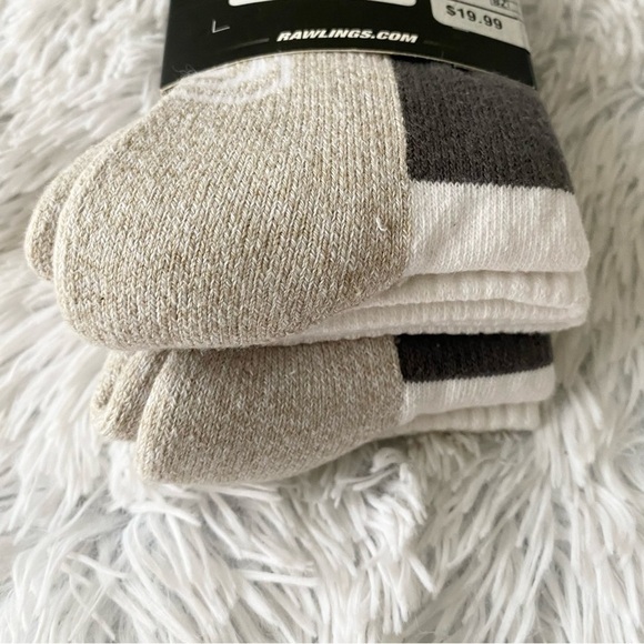 RAWLINGS NWT 2 PACK Pro Arch Sports Baseball Sock Cotton White Unisex - Picture 4 of 6